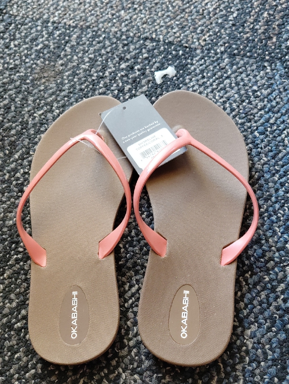 Shoreline Coral Pink Strap Brown Footbed Women's Sandals